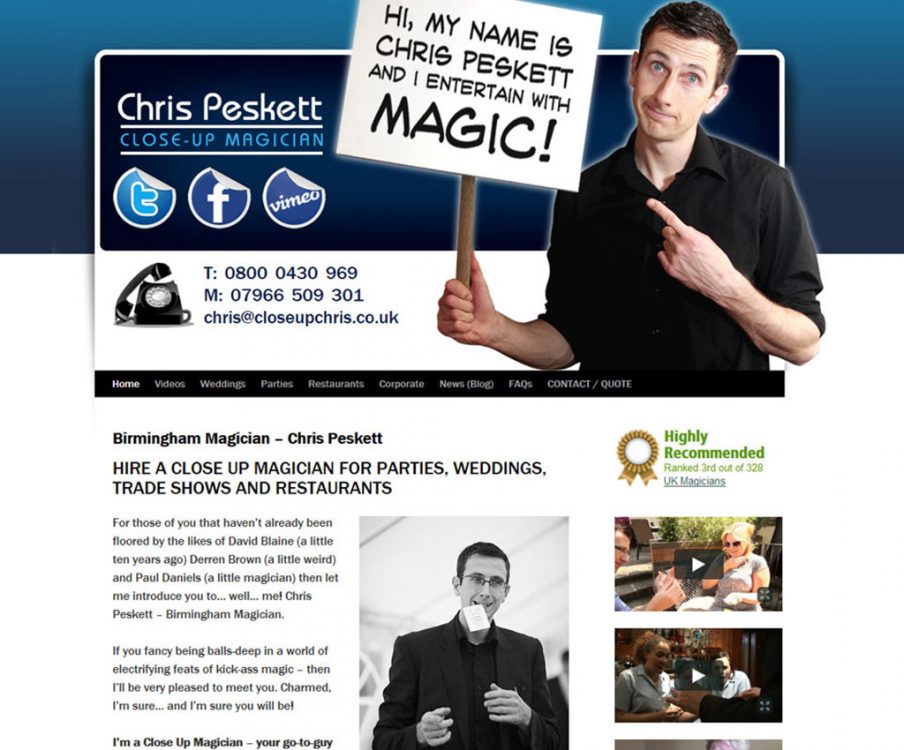 Testimonial - Chris Peskett Magician