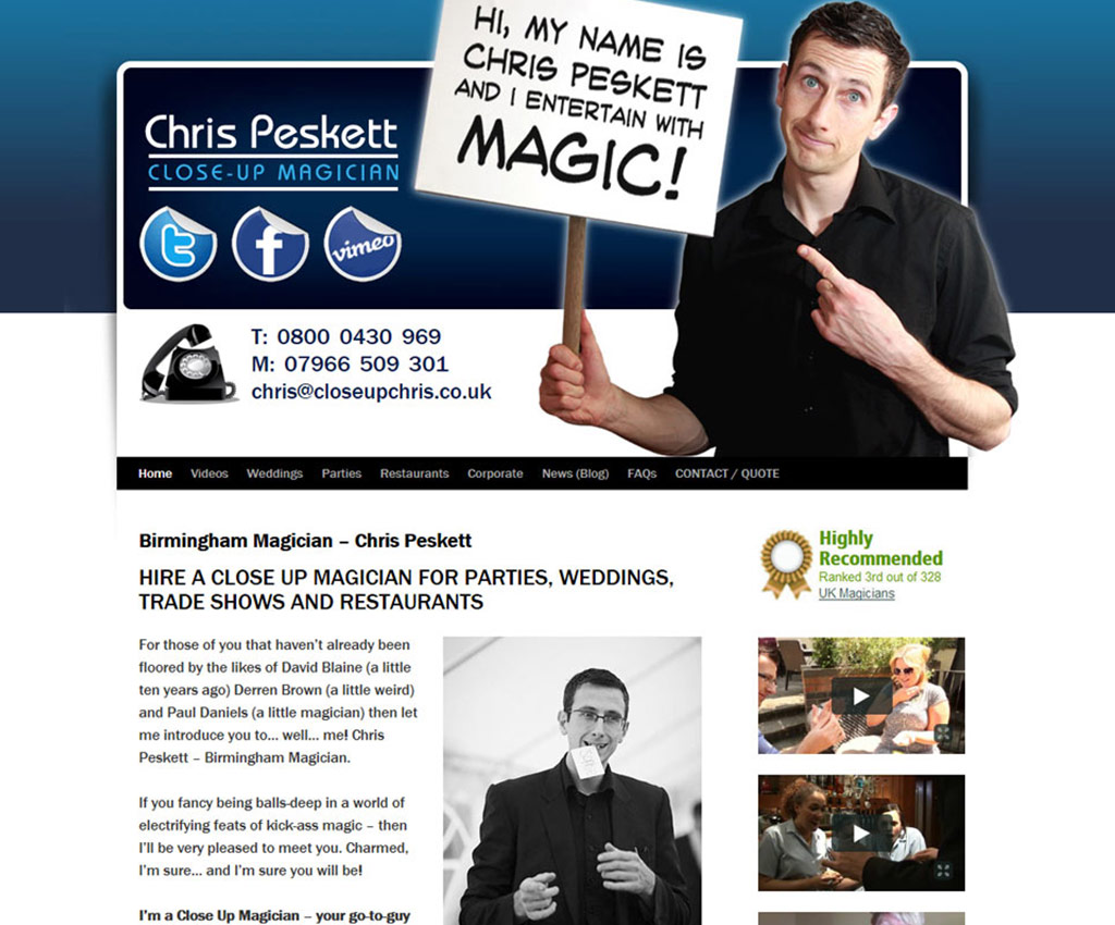 Testimonial - Chris Peskett Magician