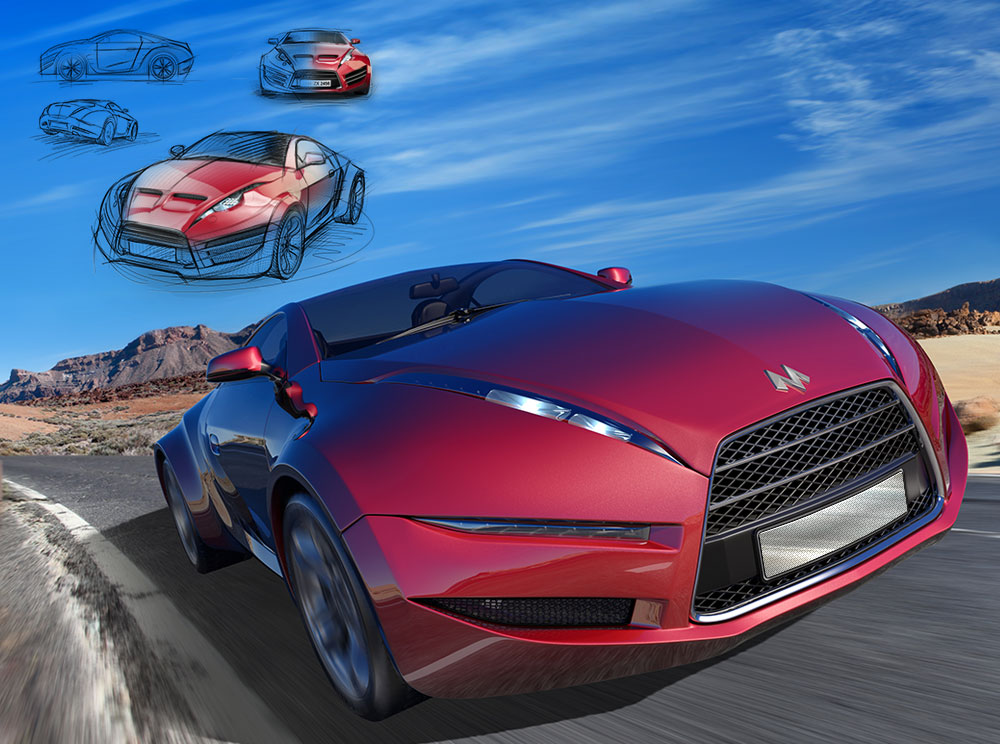 Roxbourne web design and marketing - red concept car
